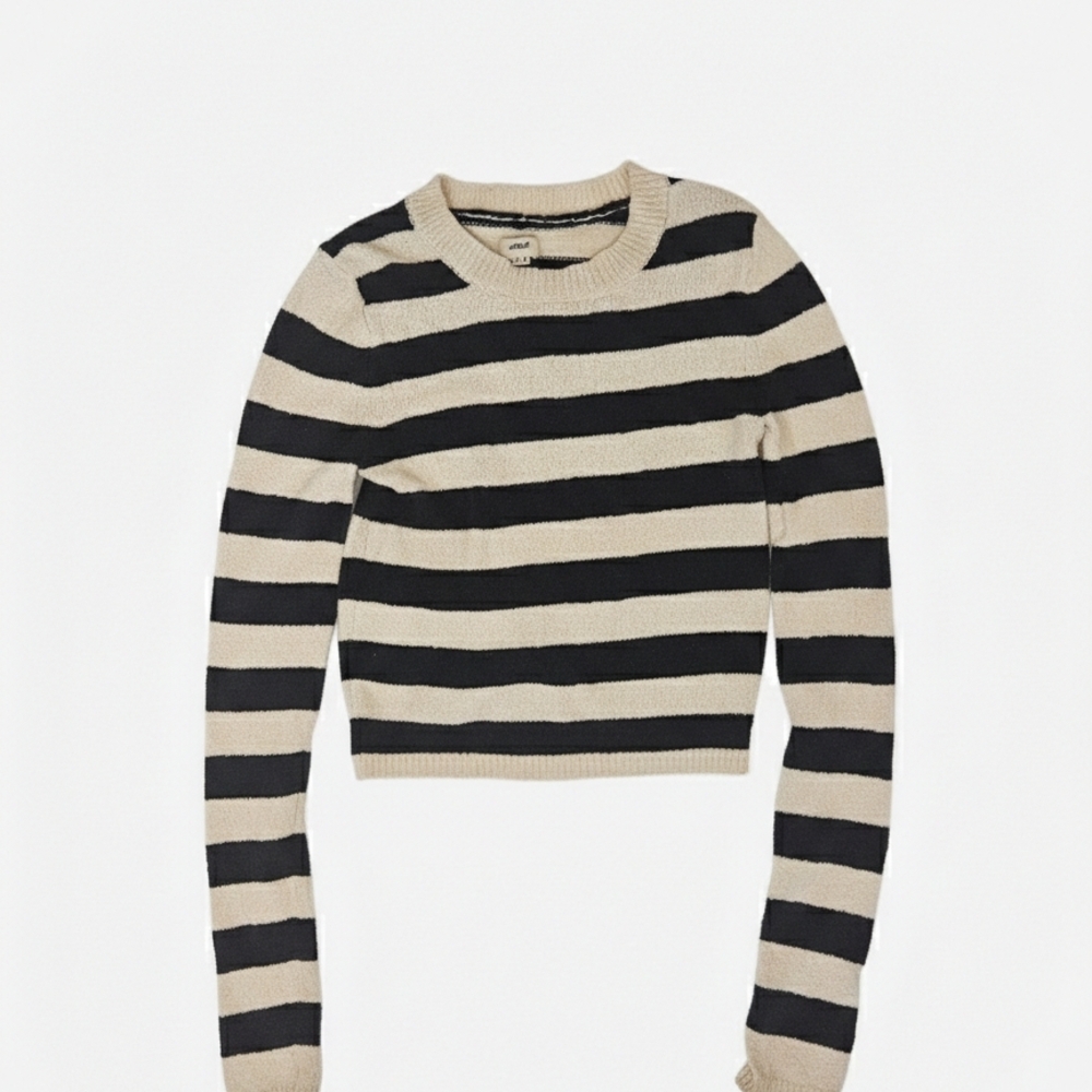 Aerie Navy and Cream Striped Sweater